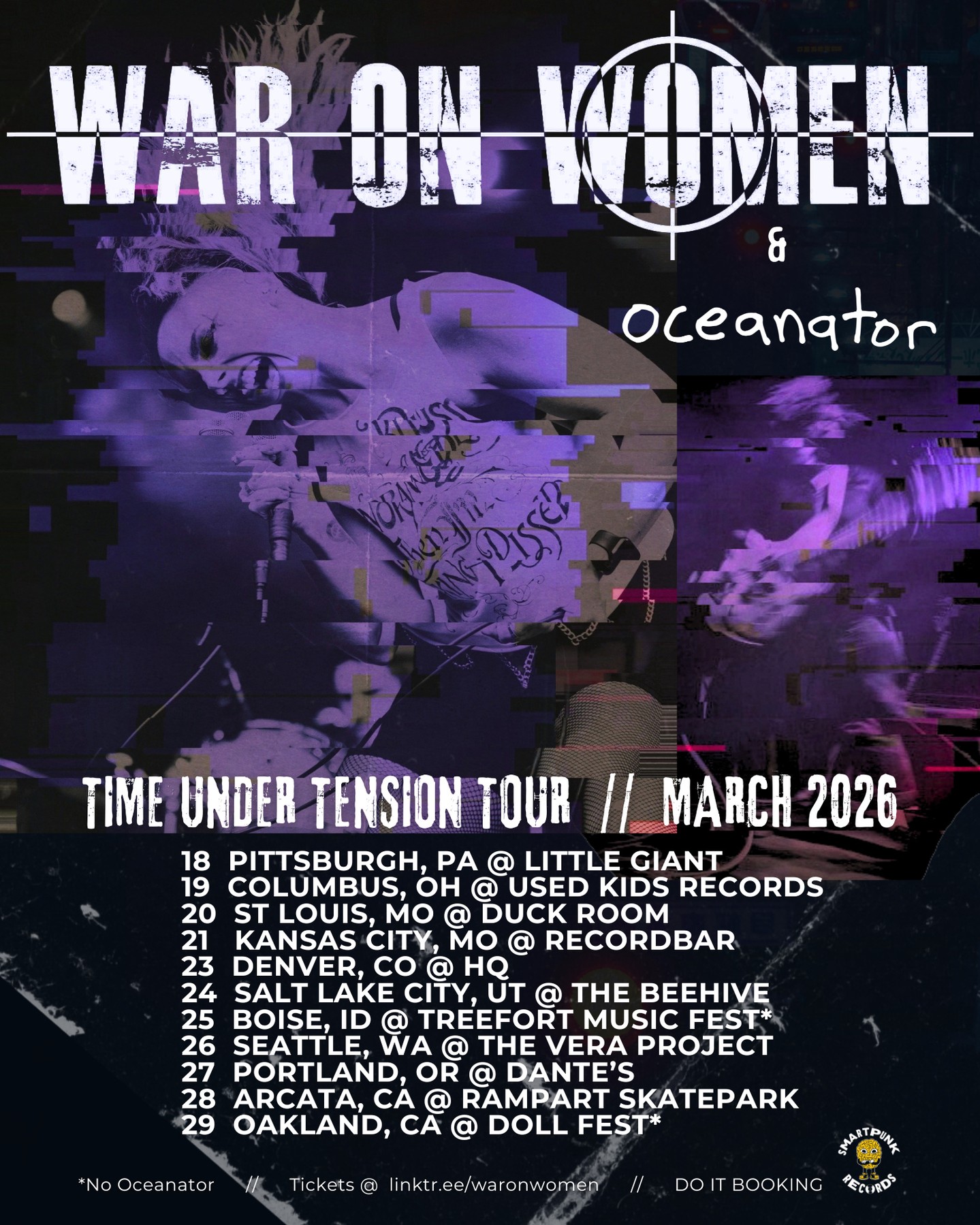 War On Women Time Under Tension Tour Poster 2026